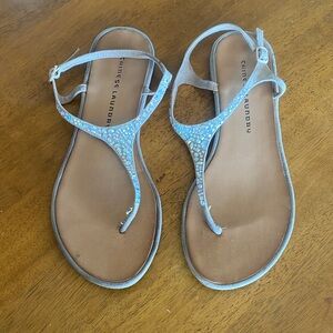 Chinese Laundry Silver and Tan Sandals